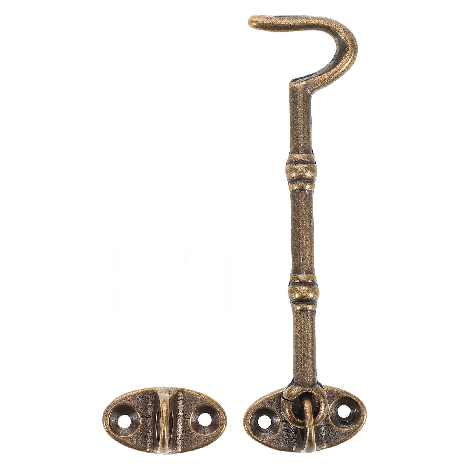 Heavy Duty Brass Eye Hook Latch Set Rotating Mechanism for Household Door Window Screen Cabinet Lock Replacement Hardware