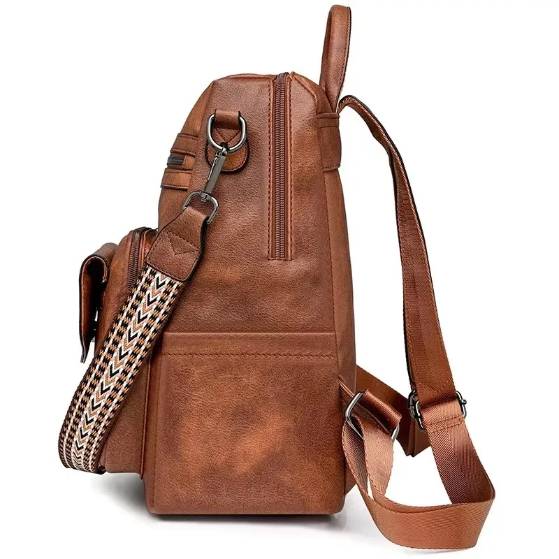 Mochila antirrobo a la moda para mujer, bolso de hombro femenino de viaje informal, mochila de cuero suave de alta calidad, bolso escolar de gran capacidad