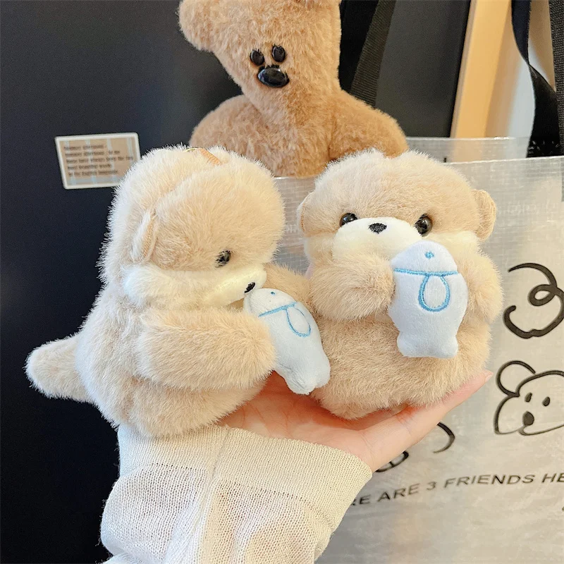 

For AirPods 1 2 3 4 Pro Pro2 Pro 3 2025 Earphone Case Cute Fish Beaver Autumn Winter Plush Protective Sleeve Funda Cover Gift