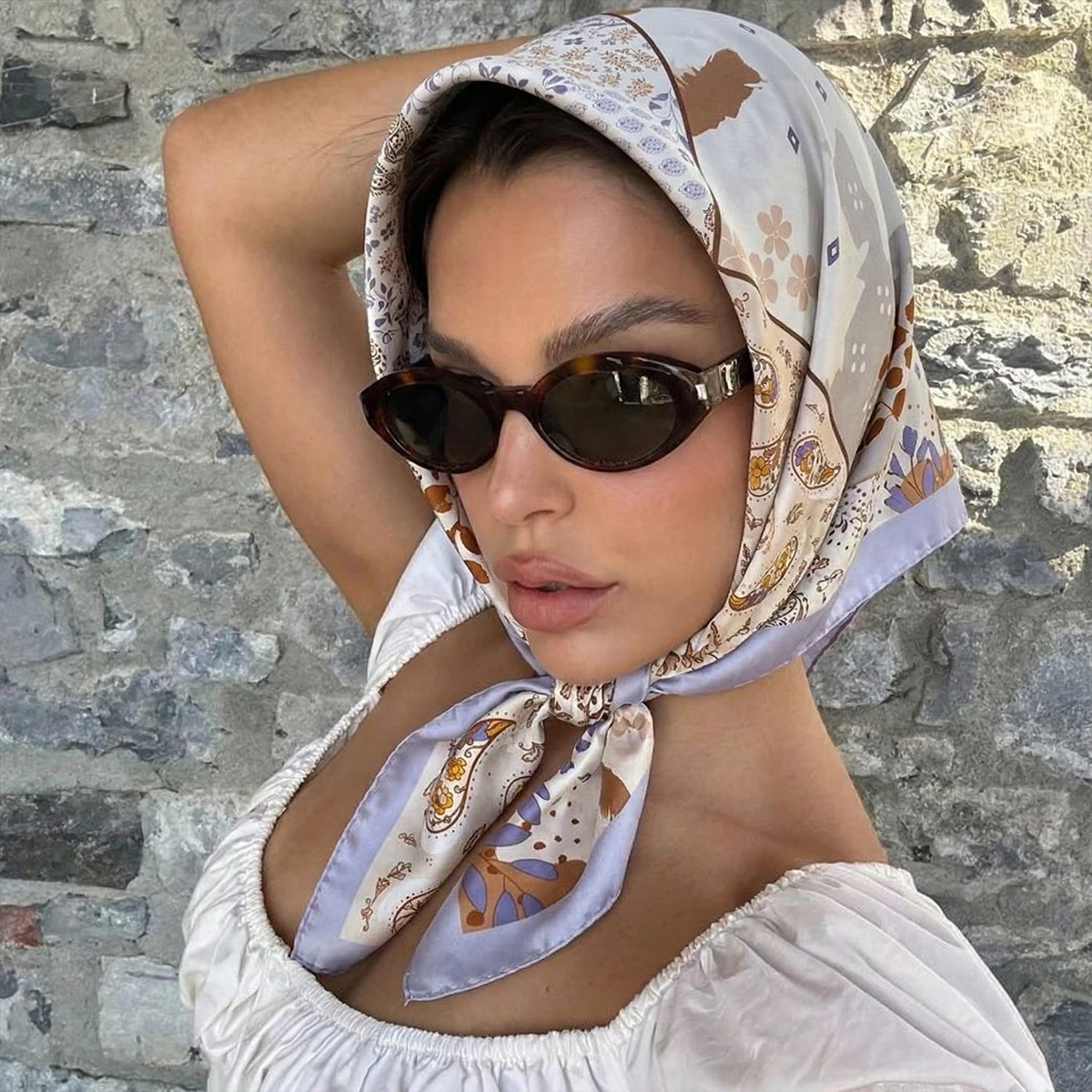 Fashion Paisley Print Silk Hairbands Scarf Women 2026 New Elagant Bandana Neck Kerchief Head Bands Foulard Female Scarfs