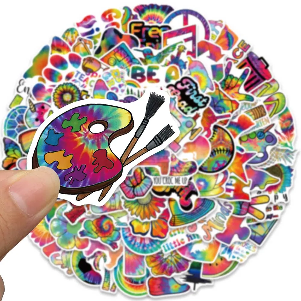 50/100PCS Hippie Trippy Rainbow Psychedelic Graffiti Stickers for Laptop Motorcycle Skateboard Waterproof Decal Sticker Toys