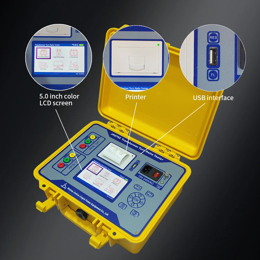 Automatic 3 Three Phase TTR Variable Ratio Group Tester Transformer Turns Ratio Test Meter Built-in Battery English/Spanish