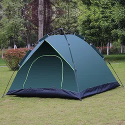 YOUSKY 3-4 Person Automatic Pop-up Tent Fake Double Layer UV Protection Outdoor Camping Tent Portable