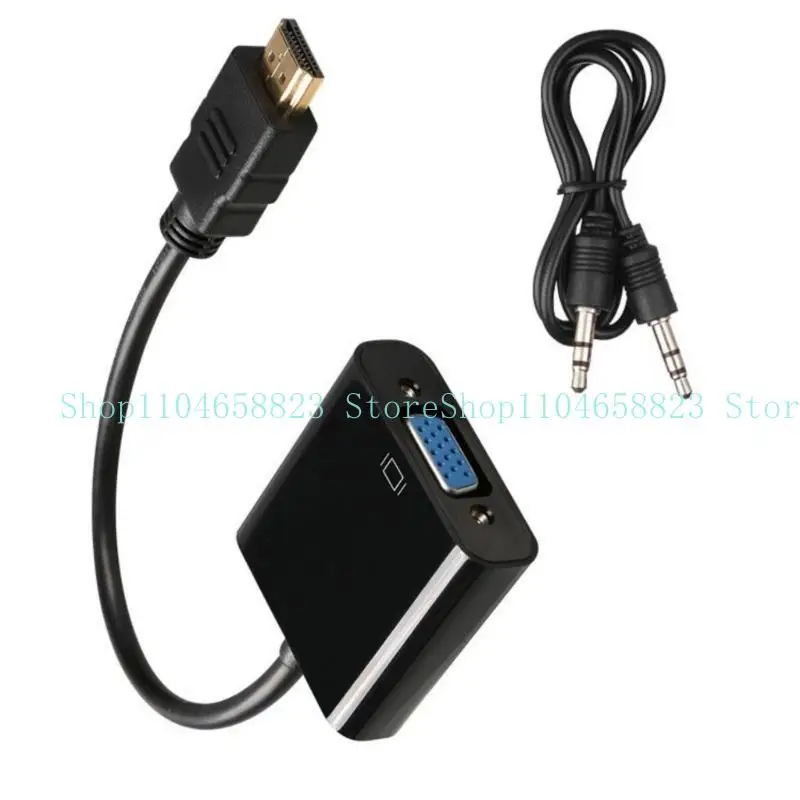652F 1080p HDMIS Maschio VGA convertitore femmina HDMIS in Adapter VGA con supporto Audios per video e giochi per laptop PC