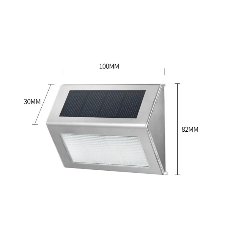 Luces LED de exterior alimentadas por energía Solar, lámpara de pared de jardín impermeable para valla, cubierta, escalera, decoración, 3LED