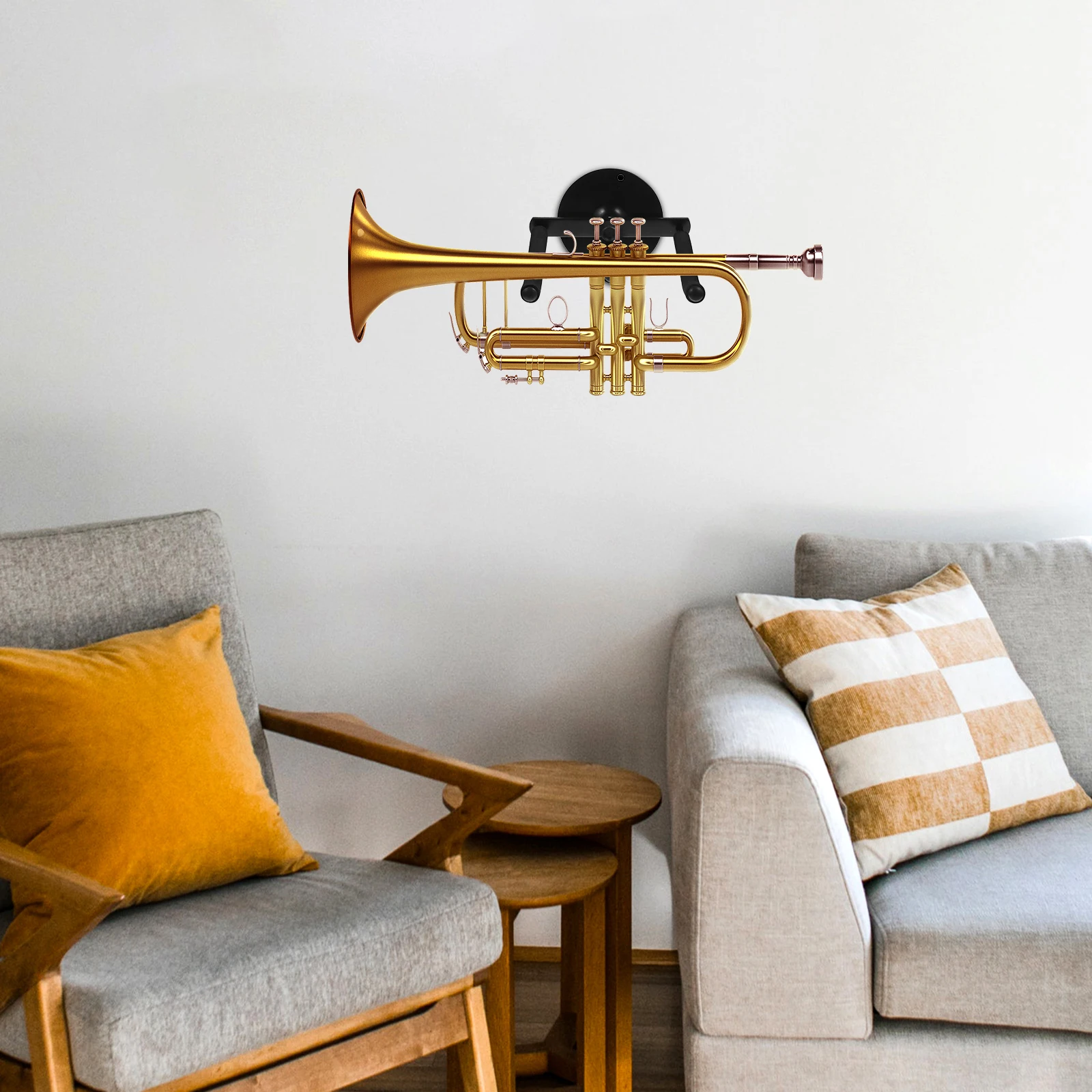 

Small Trumpet Rack Black Metal Instrument Wall Mount Stand for Trombone Music Holder with Excellent Craftsmanship for Placing