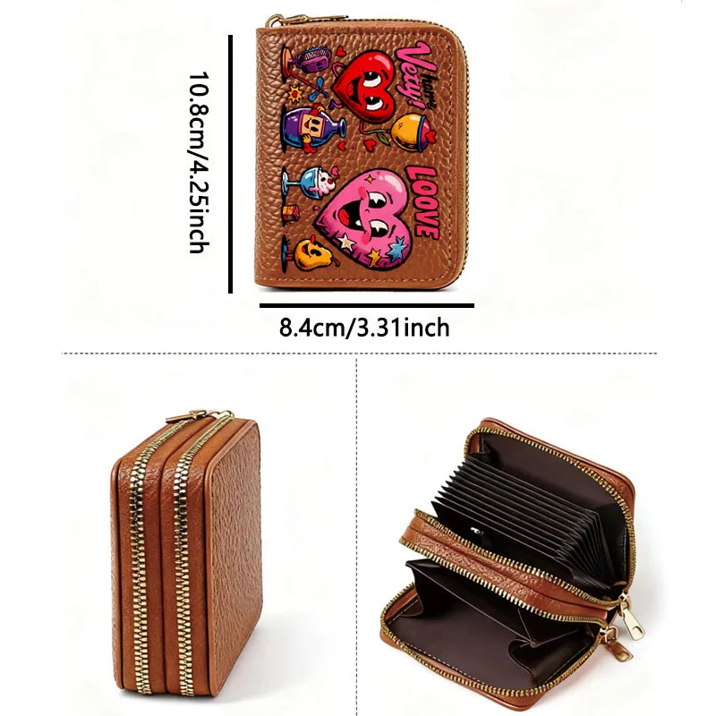 قطعة واحدة من حقيبة تخزين هدايا المهرجانات المخصصة لعيد الحب مع طبقات بسحاب مزدوج ومقصورات متعددة #6