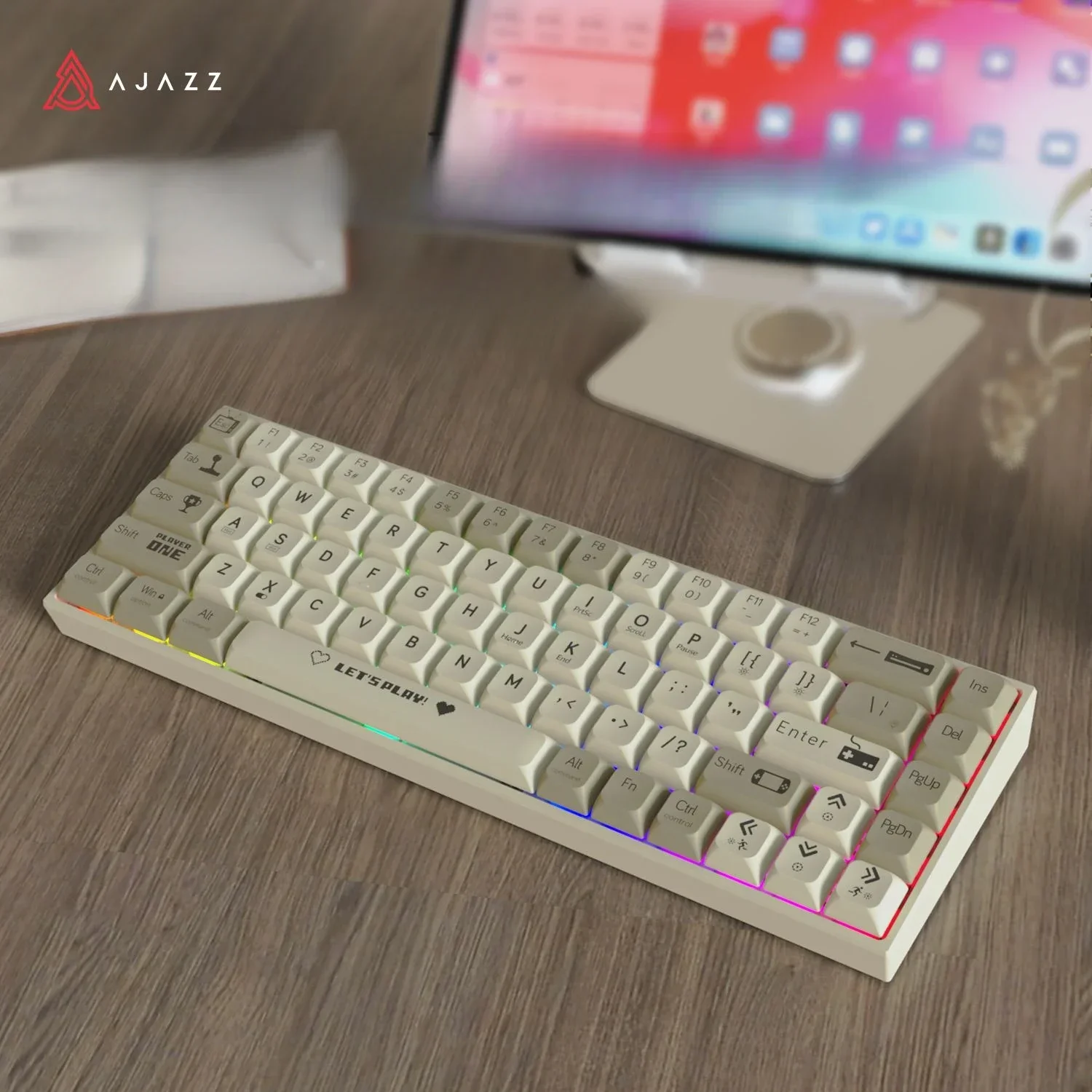 

AJAZZ AK680 Проводная 68-клавишная механическая клавиатура Полноклавишная беспроводная проводная клавиатура с возможностью горячей замены, 19 предметов, без конфиденциальности, с двойным режимом