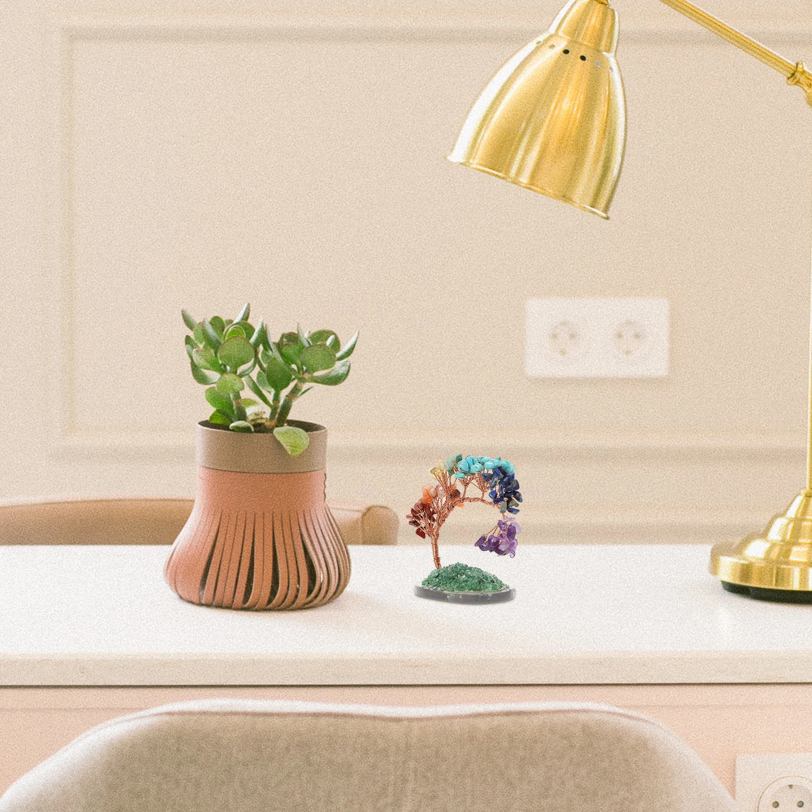 

1Pcs Crystal Gravel Decorative Money Tree Home Office Desktop Ornament Exquisite Fortune Tree Adornment Home Desktop Ornament