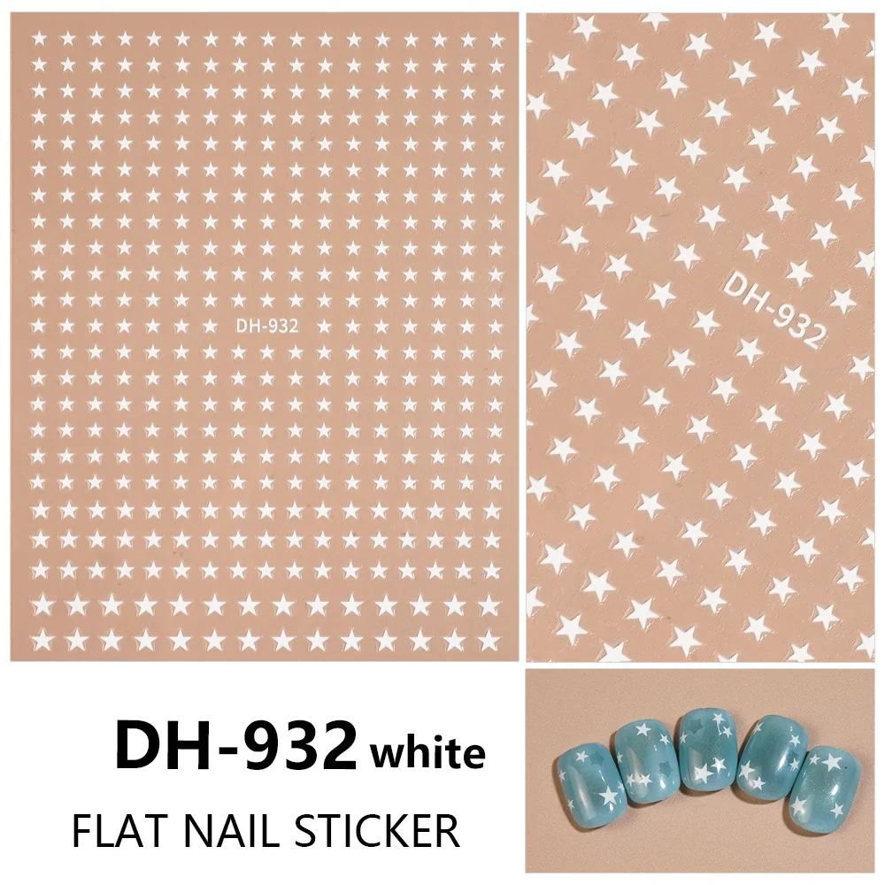 

1/5PCS White Pentagram Nail Art Stickers Chinese Nail Art Decorative Stickers DIY Self Adhesive Manicure Decorative Decals