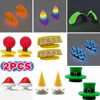 2 szt. Odpinane płetwy do kapci świecące w ciemności letnie kapcie dla dorosłych Shark buty lody jednorożec akcesoria unisex