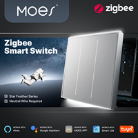 MOES Tuya ZigBee Smart Touch Switch With Neutral Scene Switch 2in1 Wall Light Switch APP Remote Control with Alexa Google Home