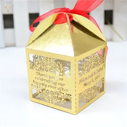 Moroccan Henna Party Laser Cut Personalized Indian Wedding Mehndi Favor Box with Ribbon