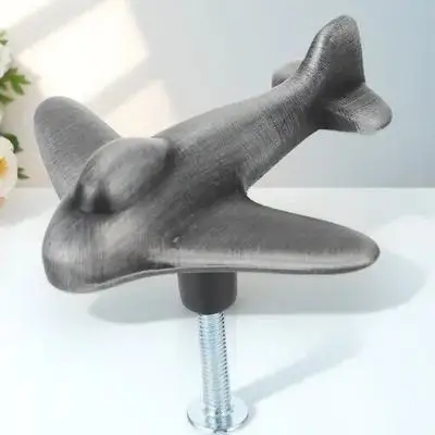 

1Set Airplane Metal Pull Handle Zinc Alloy Cabinet Door Knob Nail Solid Wardrobe Kitchen Drawer Pull Bar Grey Cabinet Handle