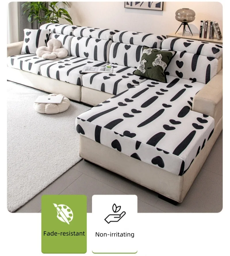 غطاء أريكة مرن ذو ملمس رائع وشامل لثلاثة مقاعد مع أغطية وسائد عالمية لصالة تشيس غطاء من الحرير الجليدي للصيف