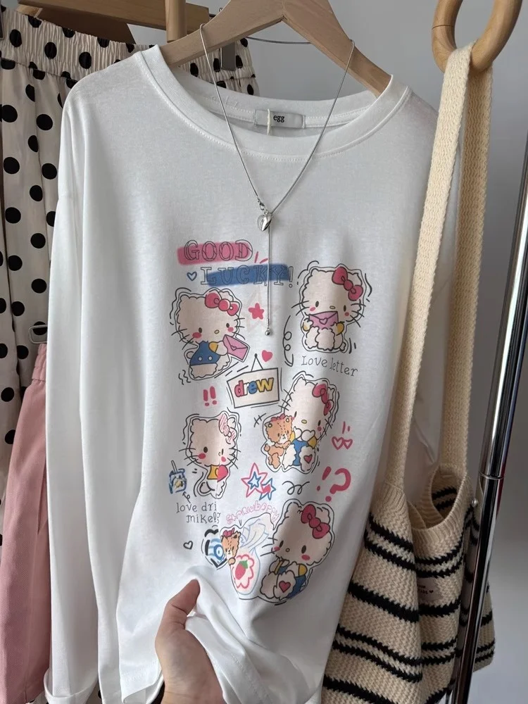 Tamanho grande 300 pou coreano sle ort sve camiseta feminina verão legal floco de neve algodão respirável impresso topo