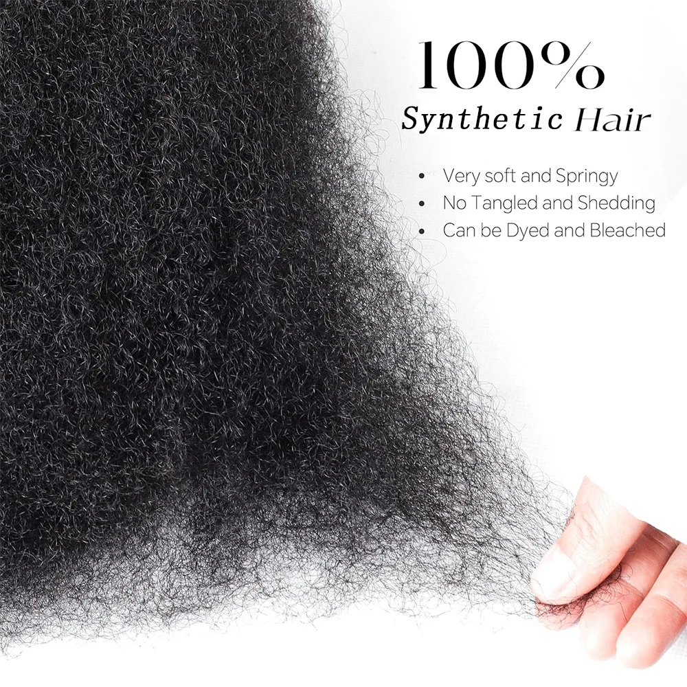 Afro Kinkys Bulk Synthetic Hair for Dreadlocks Extensions and Locs Repair 1 Pack 50 Gram Afro Kinky Curly Hair Bulk for Twist
