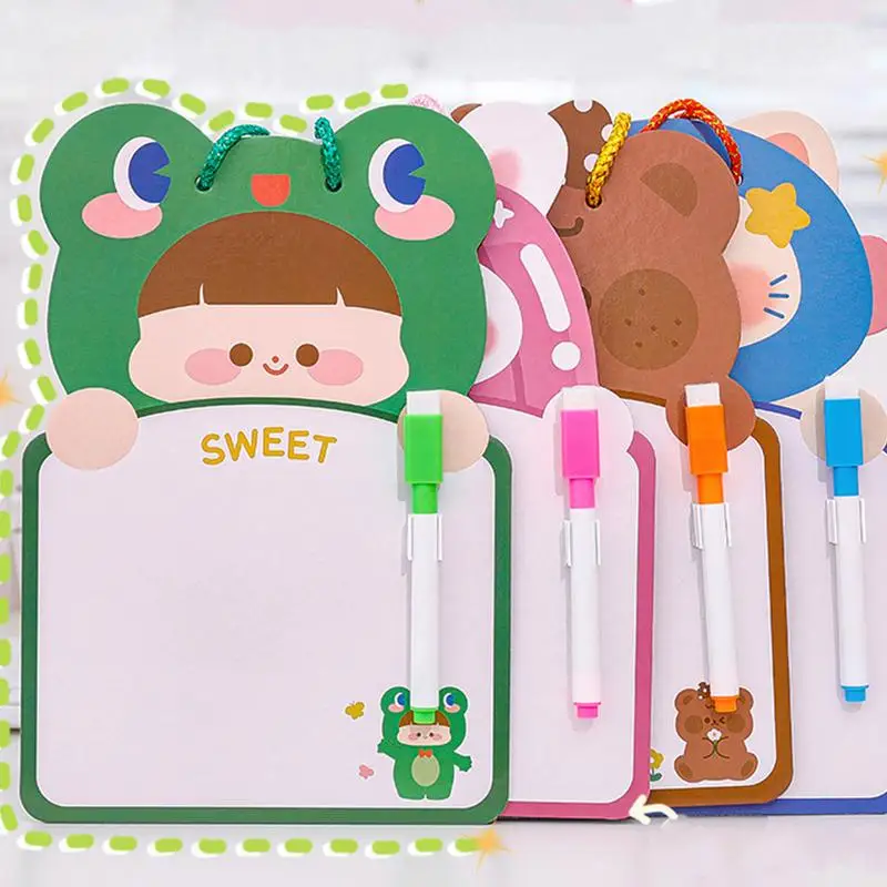 

Drawing Writing Board Erasable Painting Doodle Pad Scribbler Board with Whiteboard Pen Double-Sided Writing Pad Preschool Toy