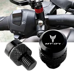 Motocicleta Alumínio Parafusos e Parafusos, Espelho Hole Plugs Cap, Yamaha MT-07, Todos os Anos 2017, 2018, 2019, 2020, M10 * 1.25