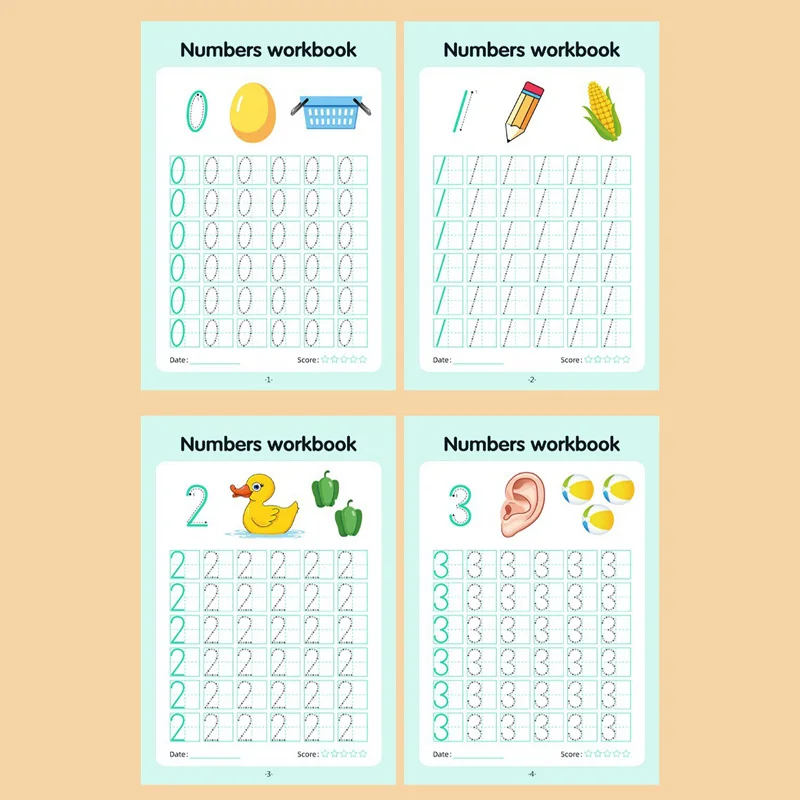 Digital Practice Copybook, 32 Pages in Color, Writing Aid Book, Digital 0-100 Writing Practice, Pen Control Training Copybook view 4