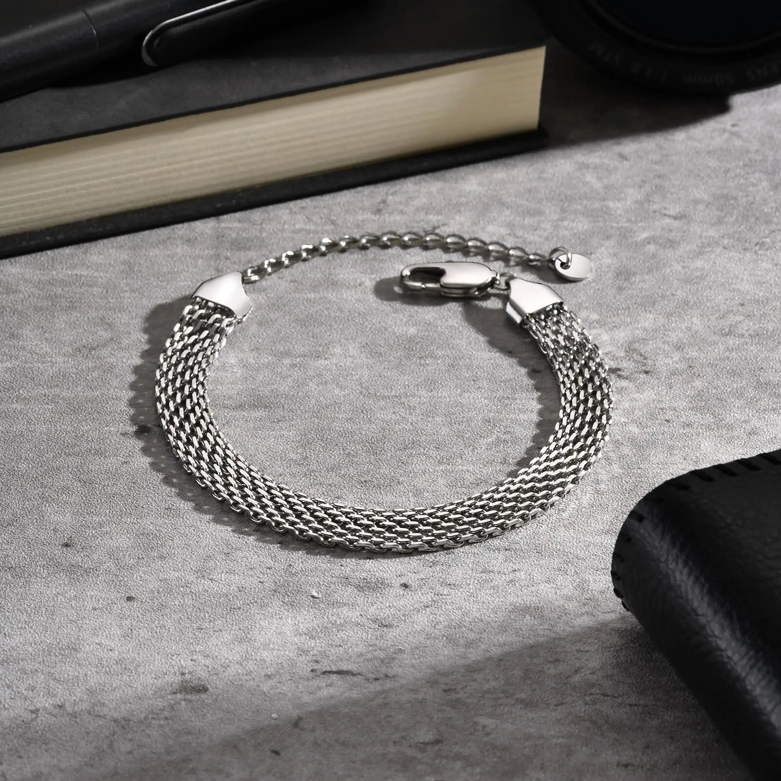 3/8 มม.สายคล้องคอสร้อยข้อมือสําหรับชาย,สแตนเลสสตีลปรับสายรัดข้อมือ,Simple Minimalist เครื่องประดับของขวัญ