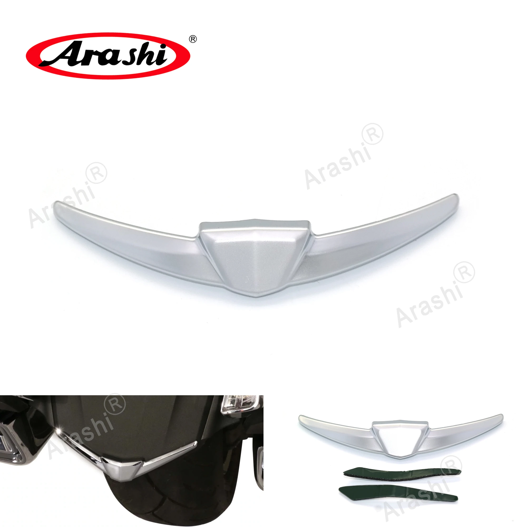 

Хромированный наконечник для переднего крыла ARASHI для HONDA Goldwing 2018 2019 2020 2021 2022 GL1800 GL 2023, декоративные золотые крылья