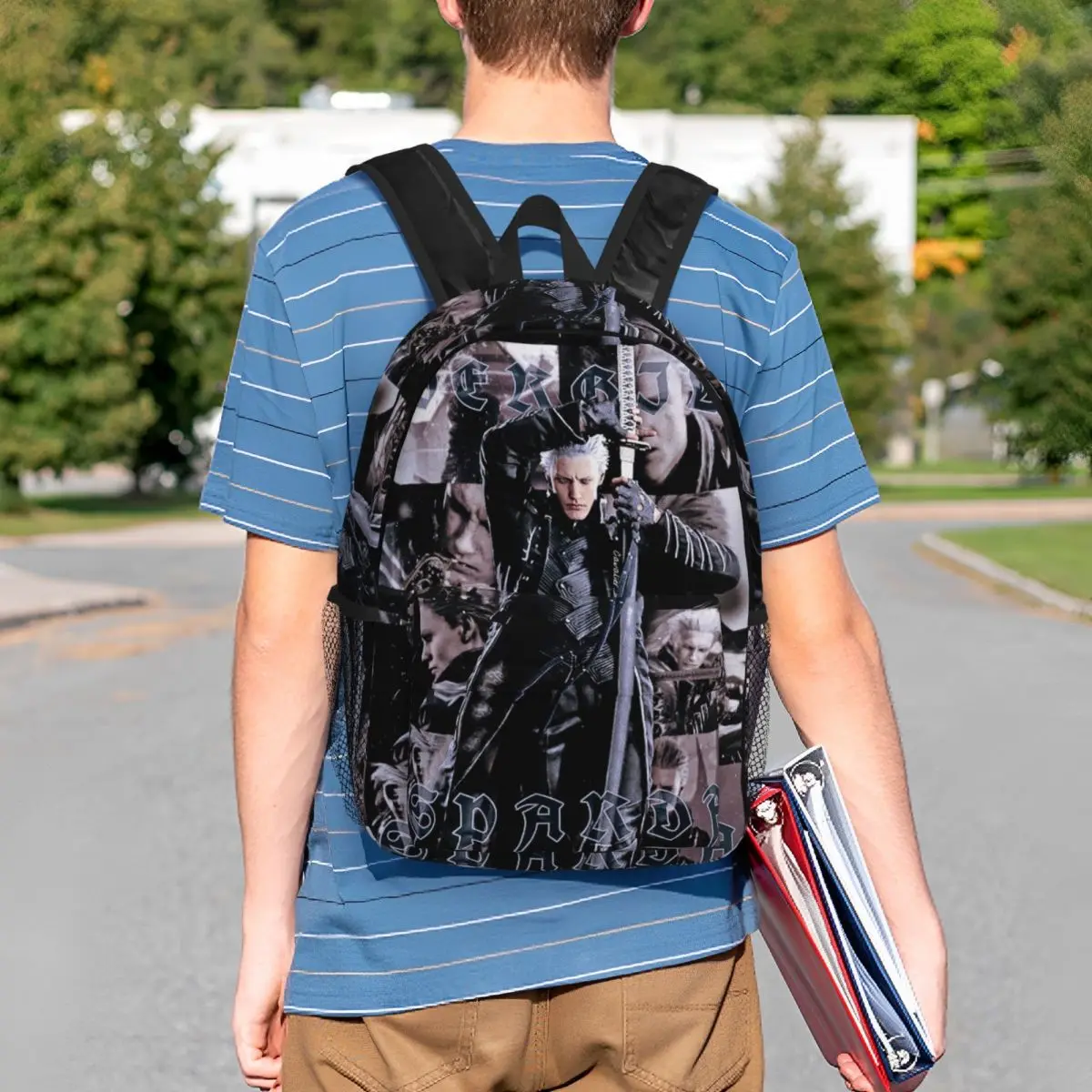 Vergil From The Devil May Cry Seri Backpack Student BookBag Men Women School Bag Laptop Shoulder Bags