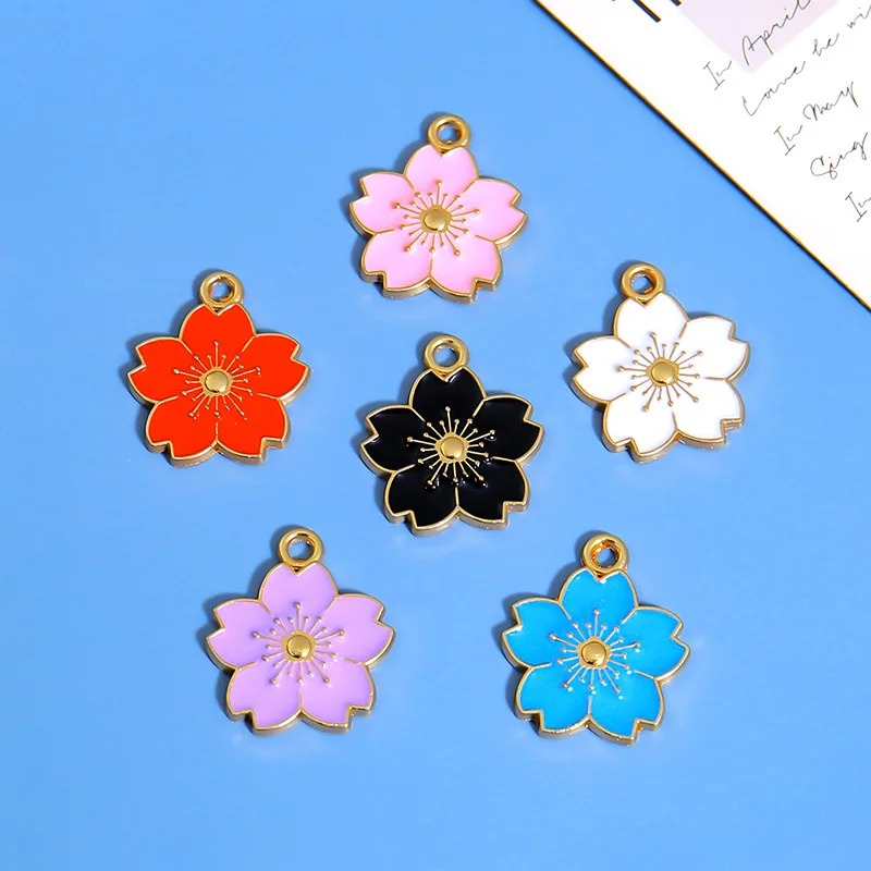 

Sakura Five Petal Flower Decorative Pendant Accessory Handmade Keychain Hairpin Purple Flower Charm