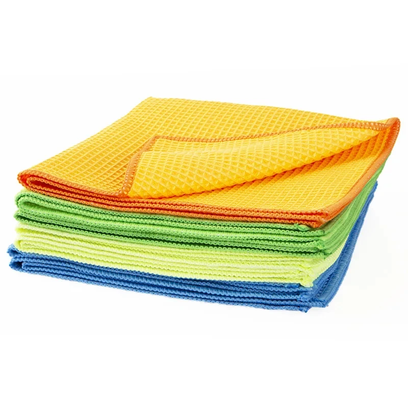 

Car Wash Towel Glass Cleaning Water Drying Microfiber Window Clean Wipe Auto Detailing Waffle Weave for Kitchen Bath 40*40cm