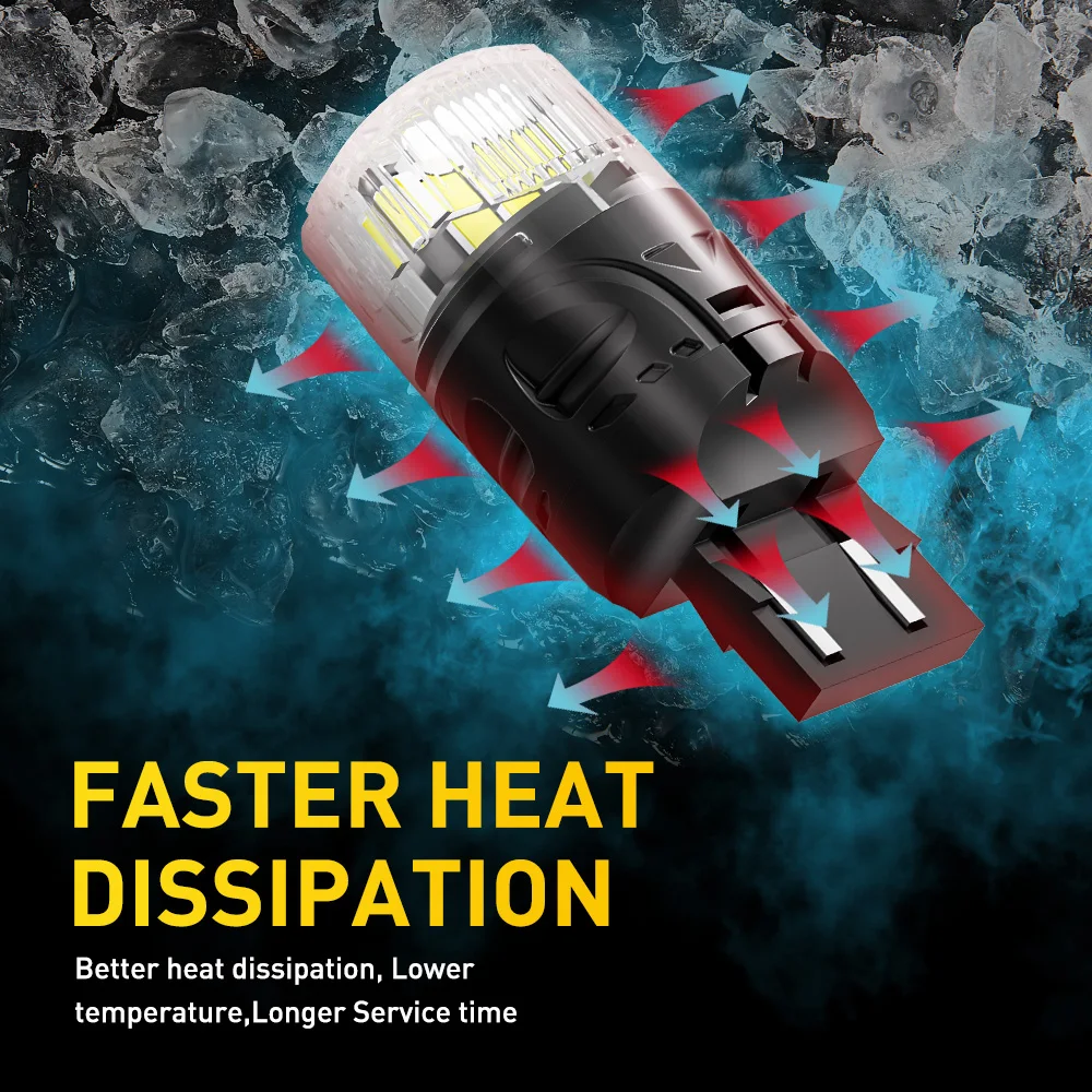 AUXITO 2Pcs 7443 W21/5W T20 LED Bulb for Lada Toyota Honda WY21W 7440 W21W LED Reverse Light DRL 12V Car Parking Position Light