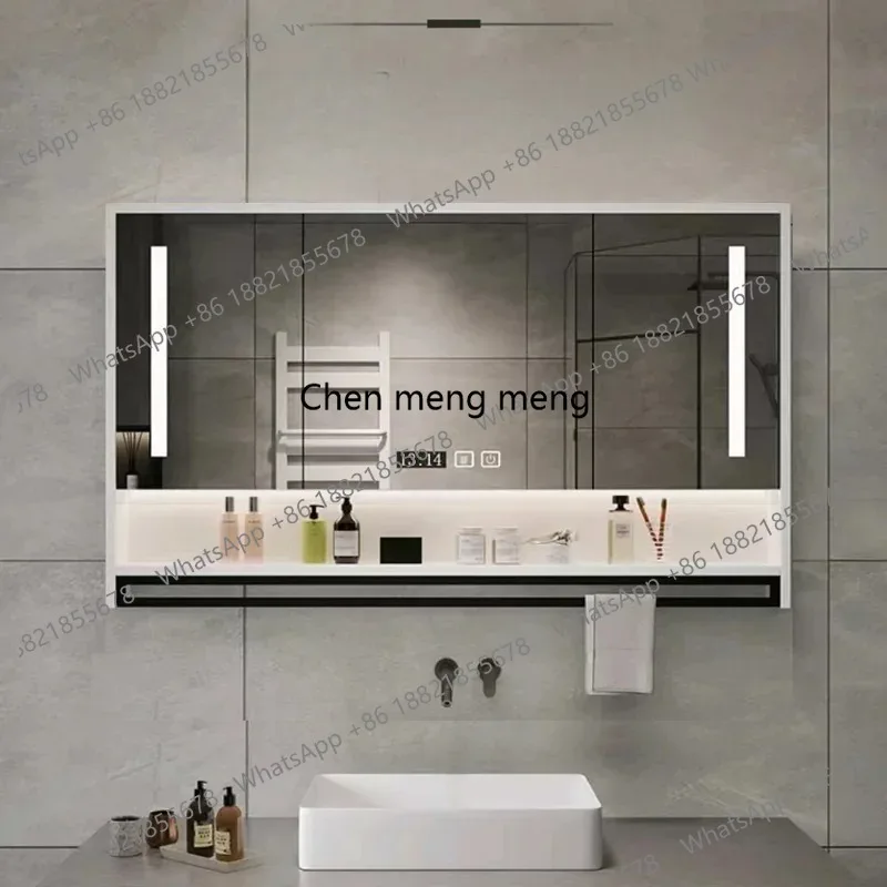 X188 Wooden Bedroom Cabinets Shelves Organizer Luxury Smart Bathroom Cabinets Space Saving Mirror Mobili Da Bagno Auxiliary Furn
