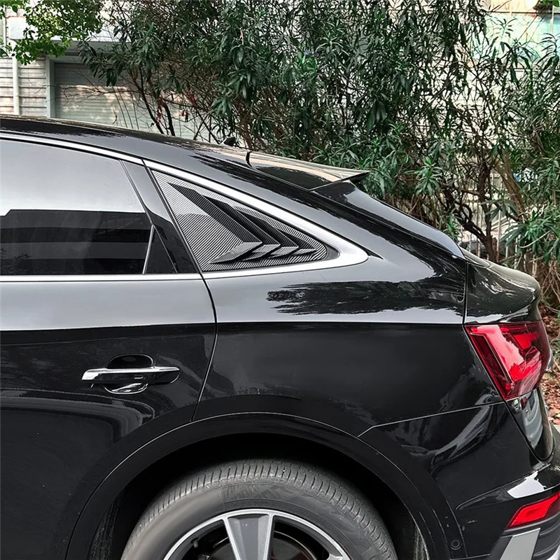 جديد-سيارة الخلفية الثلاثي نافذة الكسوة ملصق اللوفرات مصاريع الستائر غطاء الكسوة Foraudi Q5 FY كوبيه 2018-2024 ألياف الكربون
