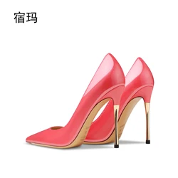 shoes woman 2024 trend high heels women's shoes new Fashion real leather pointed toe Stiletto ladies high-heeled party wedding