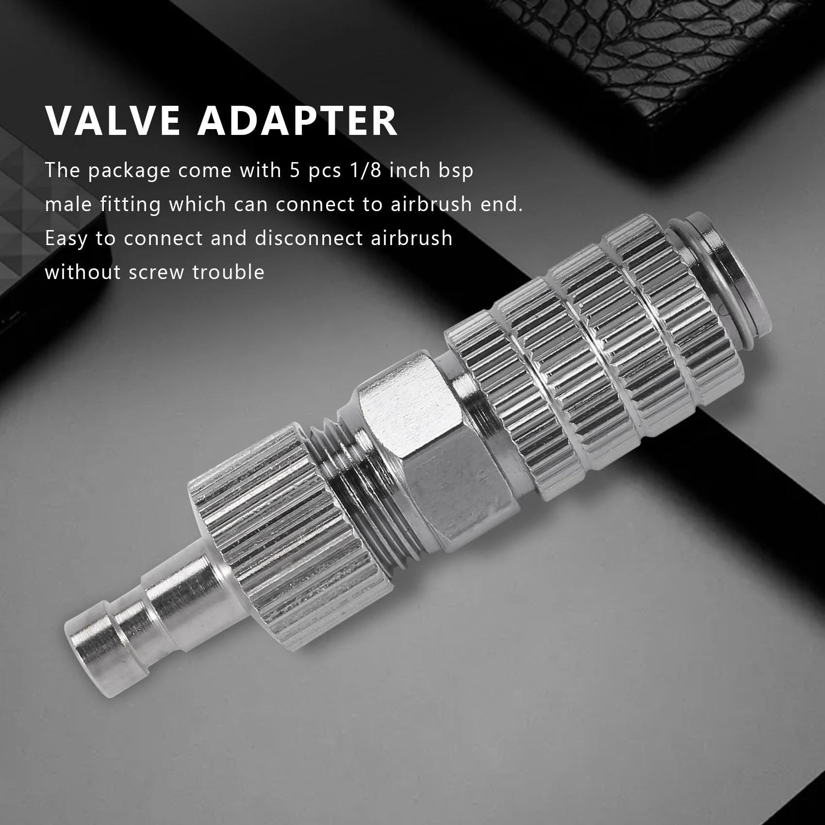 ABRW Airbrush Quick Disconnect Coupler 1/8 Inch M-F Fitting Adapter with 5 Male Fittings for Iwata Sparmax Grex
