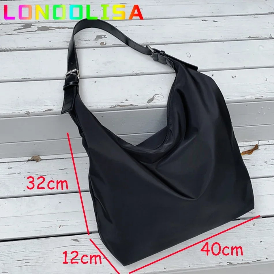 Ladies Nylon Shoulder Bag INS Women Large Capacity Shopper Tote Handbag Casual Korean Female Shopping Messenger Neutral  Sac