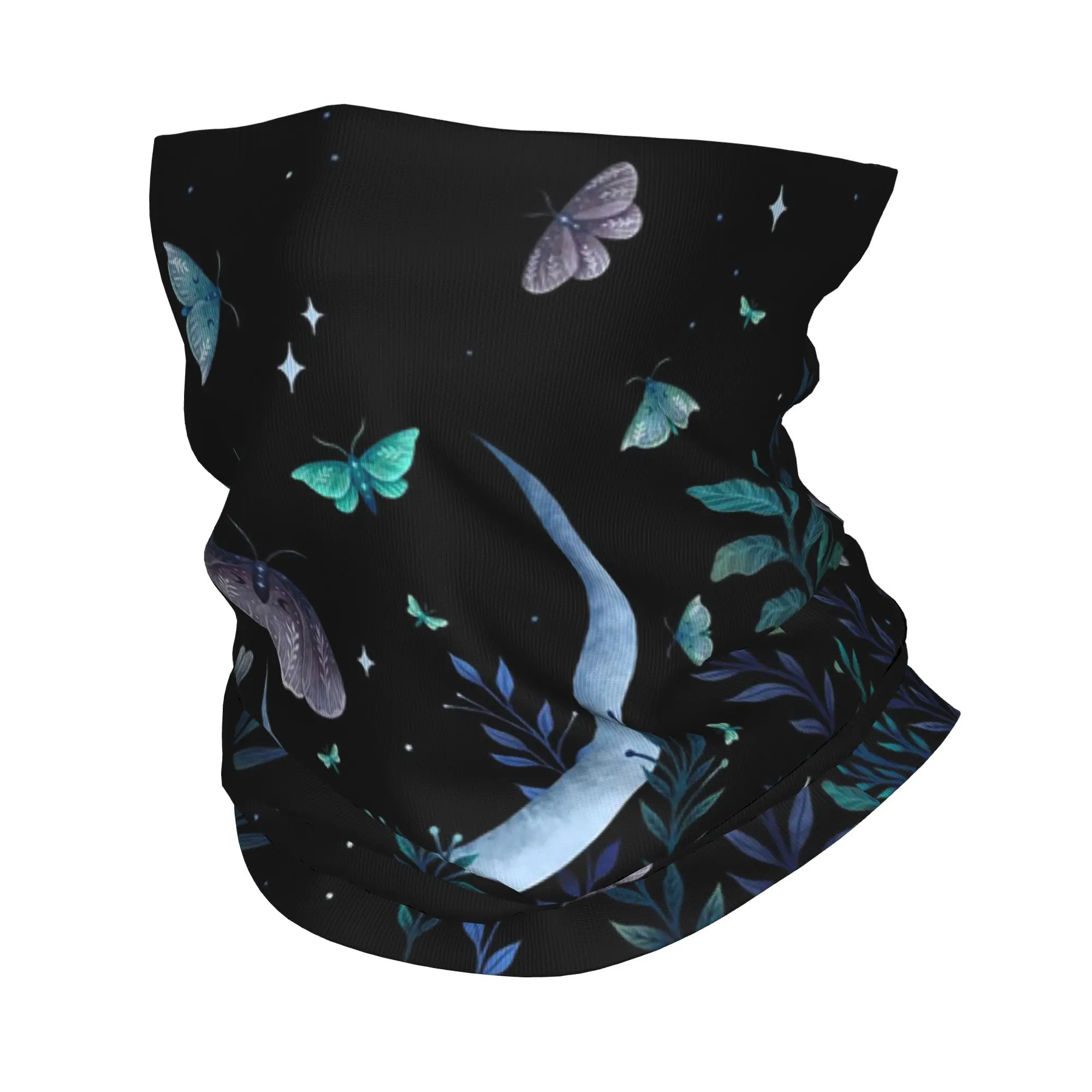 Moth Garden Bandana Neck Gaiter Printed Wrap Scarf Multi-use Balaclava Hiking Fishing For Men Women Adult