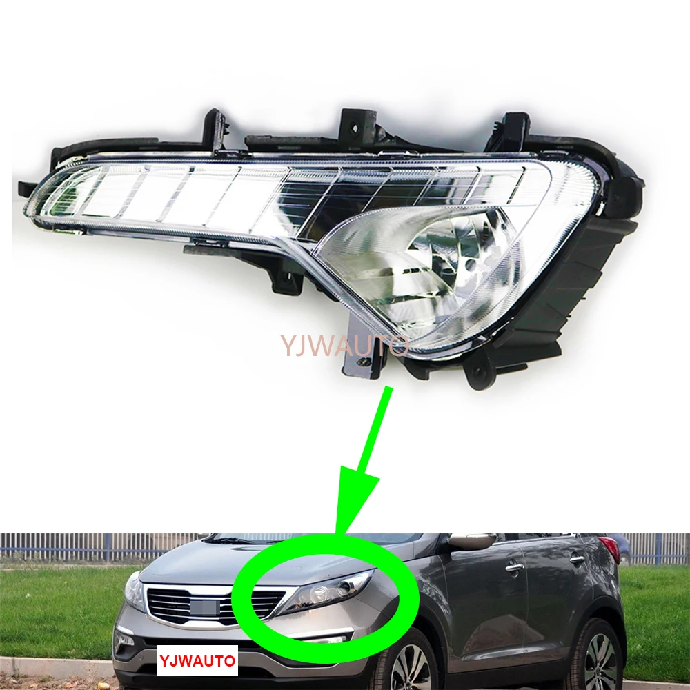 

For Kia Sportage R 2009~2013 Foglights Car Fog Lamp Driving Assembly Car Front Bumper Grille Signal Lamp