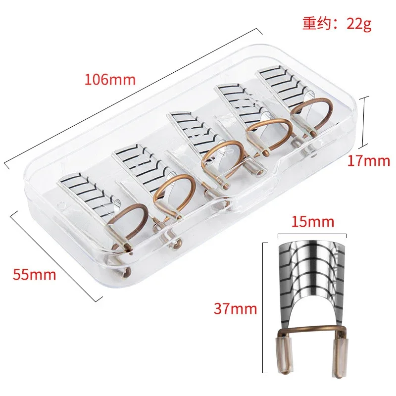 5pcs Reusable Nails Form Set Aluminum Nail Extension Pallets Tips Forms Nail Art Extension Sticker Builder Form Manicure Tools