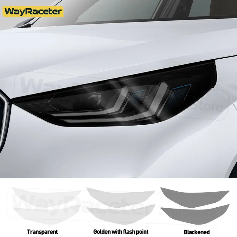 

Car Headlight Protective Film Smoked Black Tint Vinyl Transparent TPU Sticker For BMW X3 2025 G45 2024 M Performance Accessories