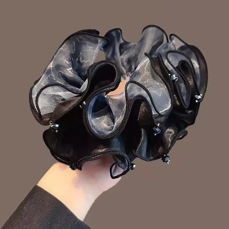 Koreanische Vintage Farbverlauf-Gaze-Haargummis Elegante Elastische Haarbänder für Damen Schicke Dutt- und Pferdeschwanz-Haaraccessoires – Detail 11