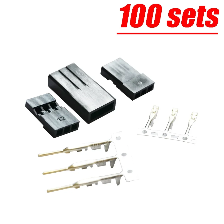 

Warehouse 100 sets JR/Futaba Connector for RC Model, Servo Connector, Model Receiver Battery ESC Connection