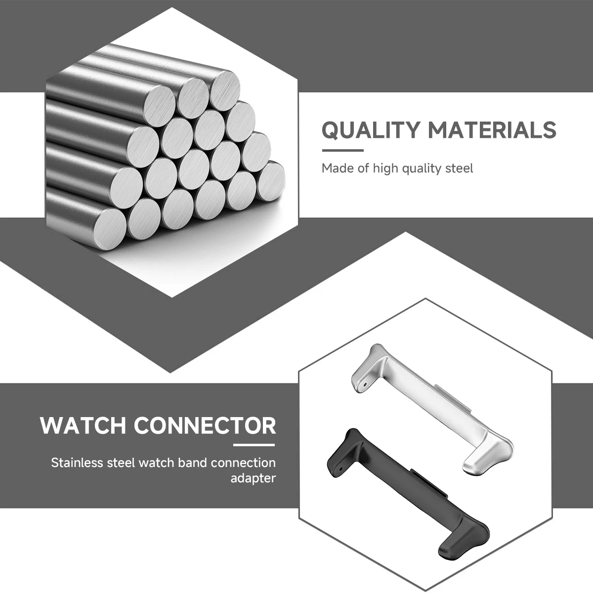 1 Paar Edelstahl-Adapter für Honor Watch X5i Smartwatch-Armband, Kompatibel mit 14mm, 20mm, 22mm Zubehör – Detail 3