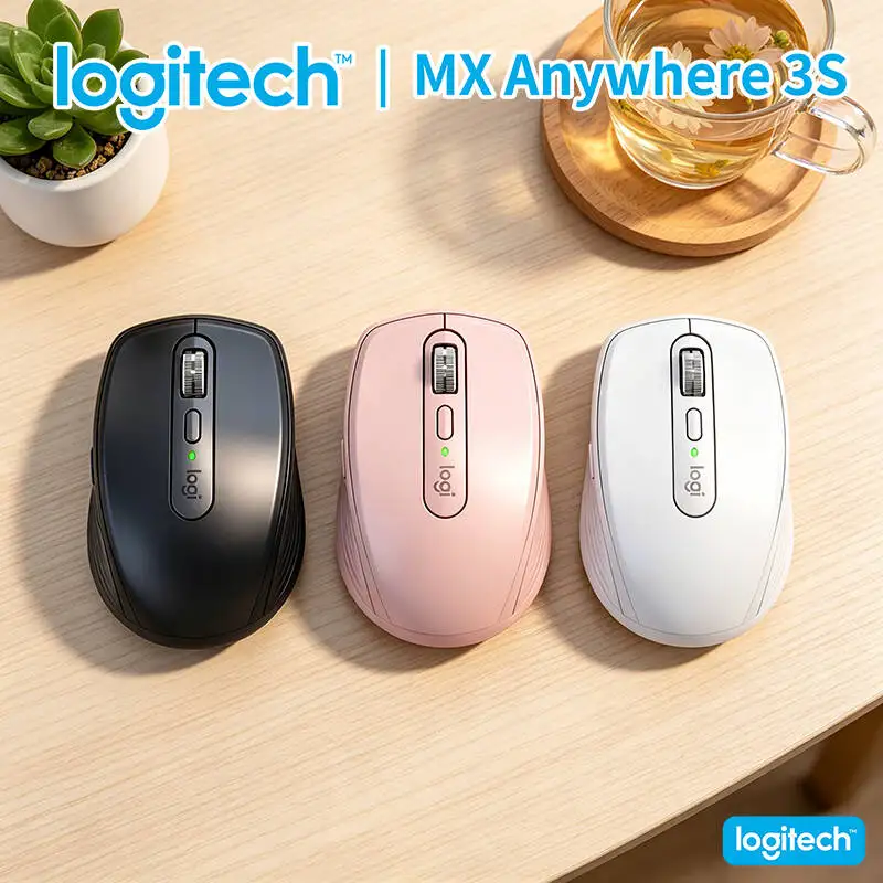 Logitech MX Anywhere 3S Productivity Mouse - 8000 DPI, MagSpeed Scroll, Silent Click, Office Use for Data Work
