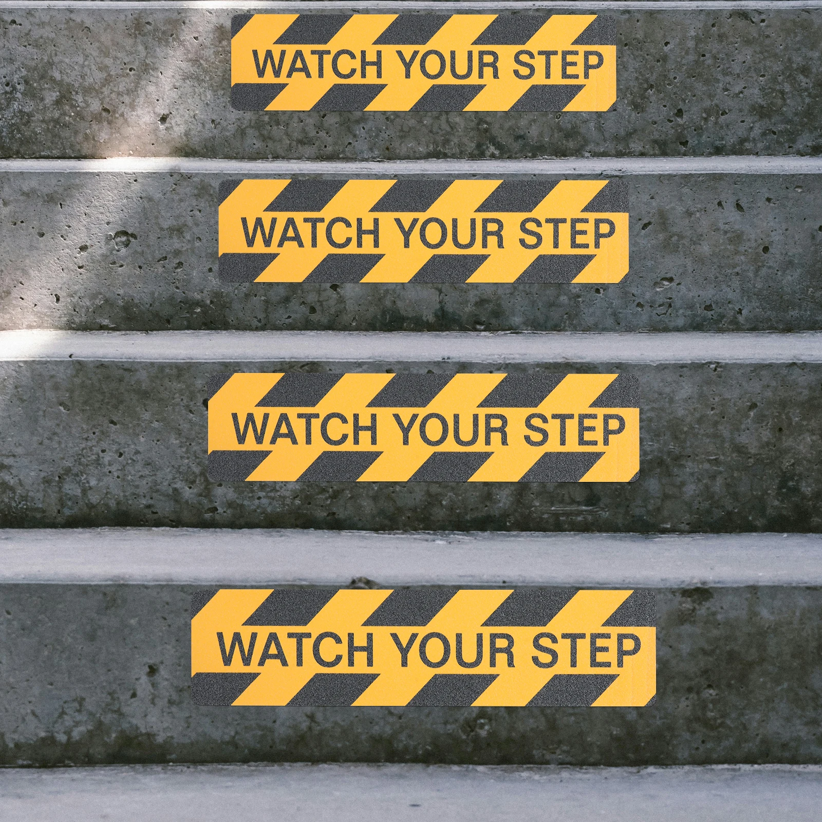 

3Pcs Watch Your Step Floor Tape Yellow Black Warning Sticker Non-Skid Safety Tape for Industrial Public Areas Watch Your Step