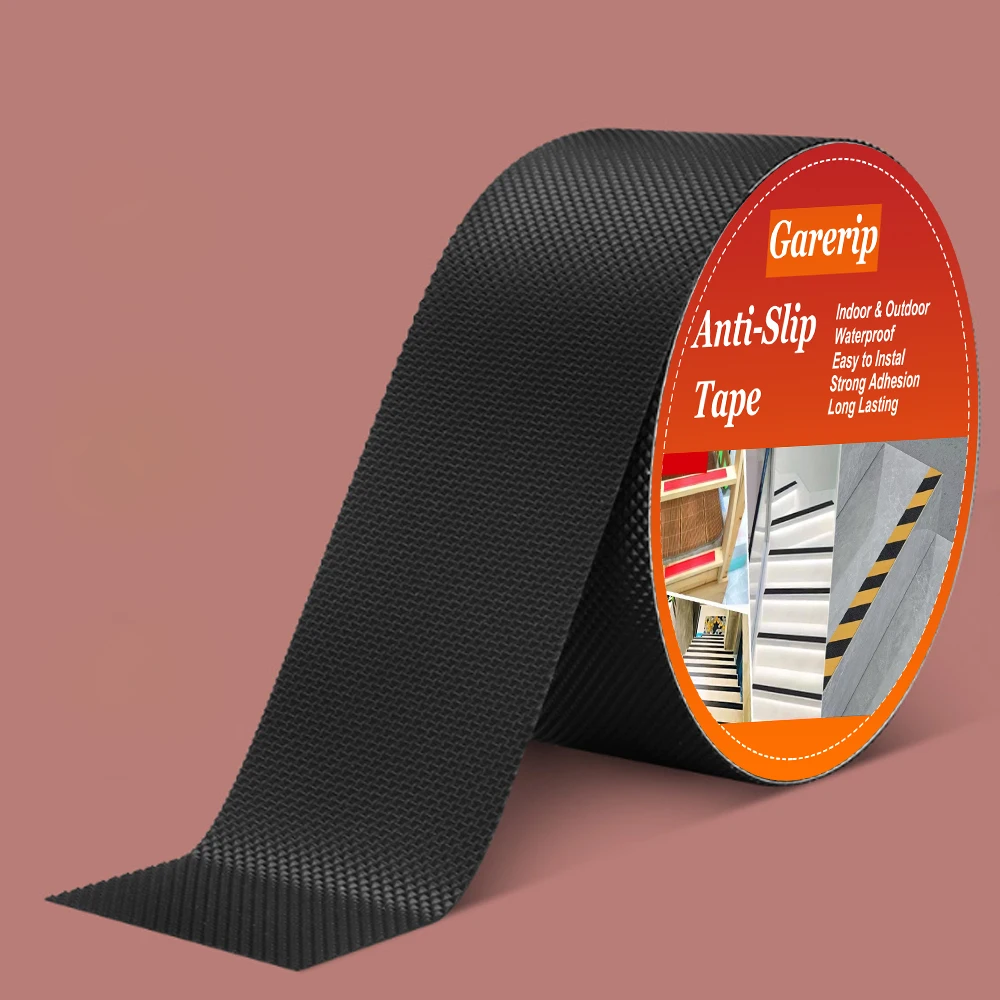 Outdoor Stair Tread Anti-Slip Tape, 5cm X 10.6m, Black Diamond Pattern, Anti-Slip Tape, Can Be Cut, Self-Adhesive, Suitable for Indoor/Outdoor Stairs, Steps, Boats, Stair Treads, Anti-Slip Safety Tape