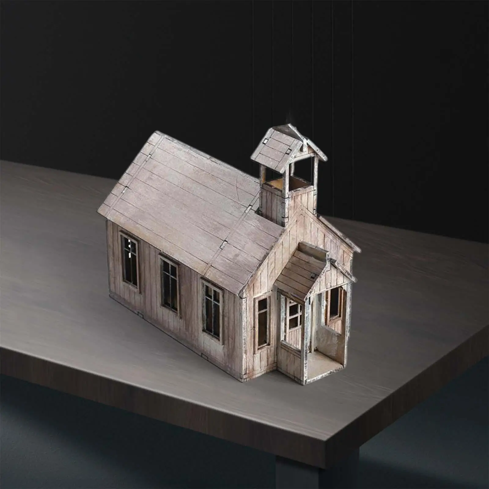 Wooden 1/72 European Church Model House Building Kit DIY Assembly Architecture Scene for Diorama War Table Display Craft