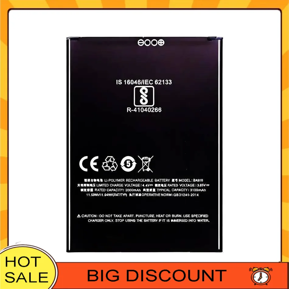 

For Meizu c9 Pro BA818 Environmentally Friendly 3000mAh Mobile Phone Battery Lightweight