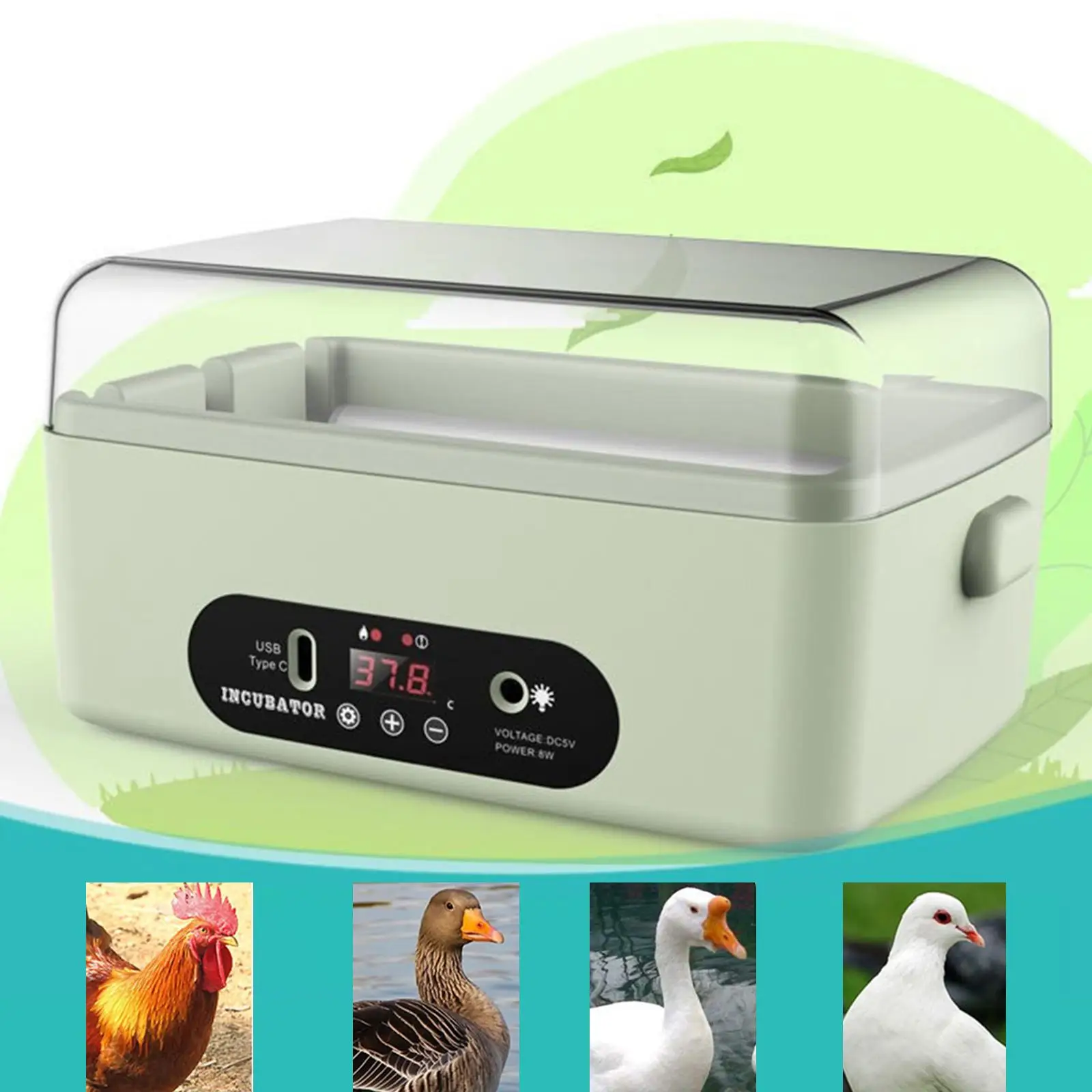 Chicken Eggs Incubator Hatching Quiet Hatcher Machine Temperature Control Breeder Farm Digital Bird Incubator for Goose Quail