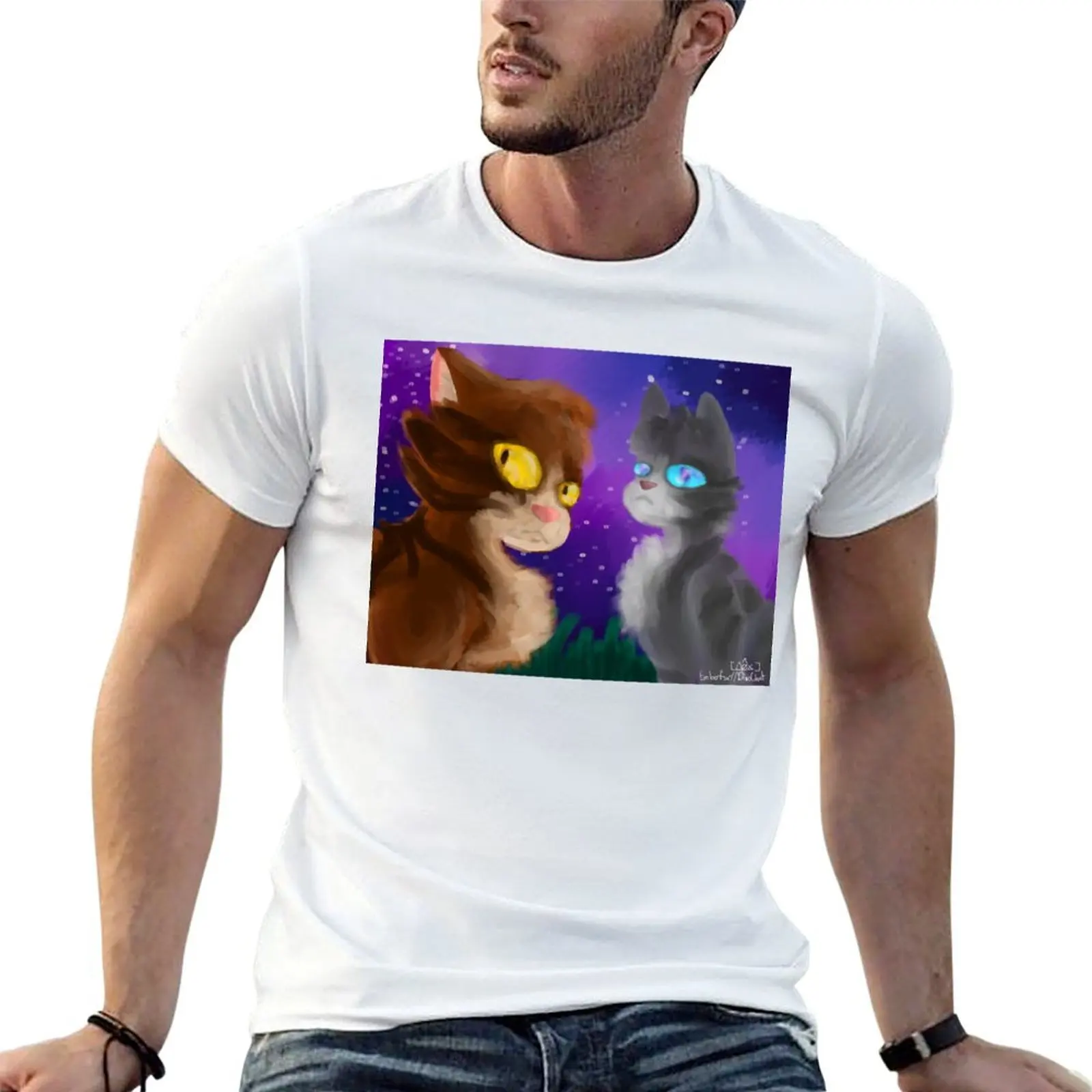 

Jayfeather and Leafpool T-Shirt man t shirts cotton anime t shirts oversize man t shirt graphic T-Shirt