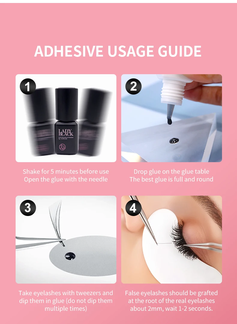 1 flasche Dame Schwarz Kleber Gefälschte Wimpern Verlängerung 1 s Schnell Trocken Langlebig Make-Up-Tool Korea Schönheit Starken Klebstoff wasserdicht – Detail 8